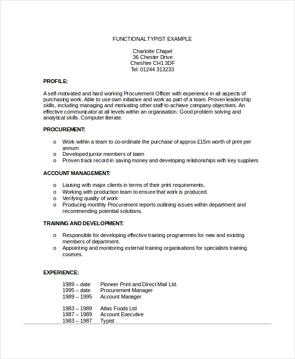 5+ Stenographer Resume Templates - PDF, DOC