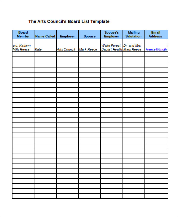 board staff roster template excel