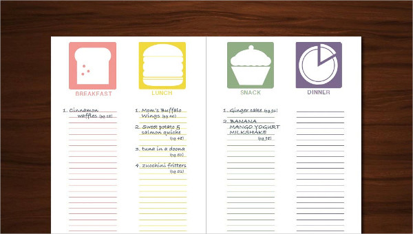 full page recipe template for word