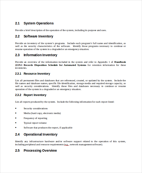 operation manual template word