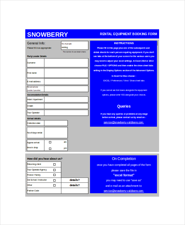 excel forms template