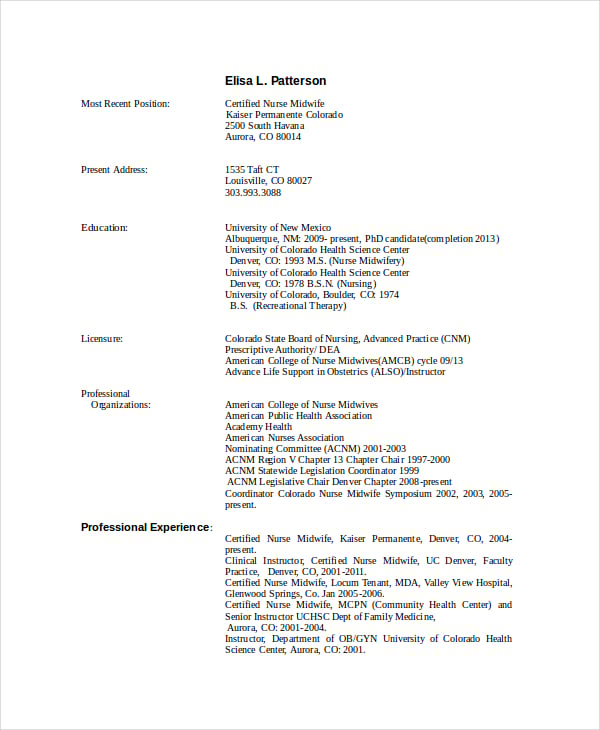 professional experience hospice resume