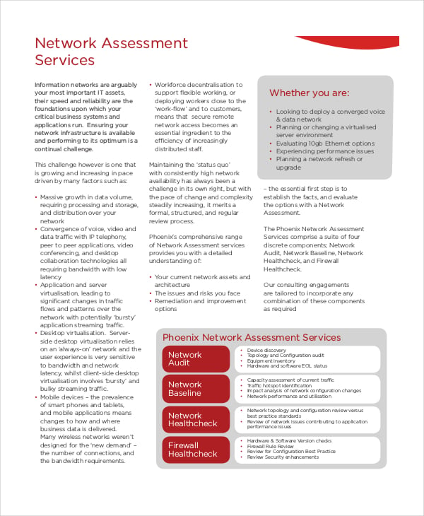 network assessment services template