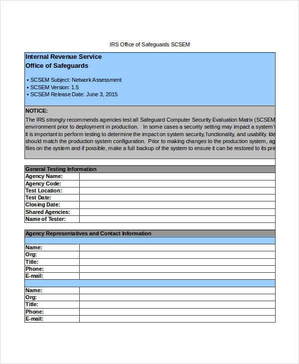 Network Assessment Template 6 Free Excel Pdf Documents Download Free Premium Templates