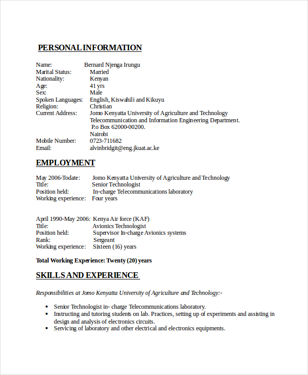 14+ Electrical Engineering Resume Templates - PDF, DOC