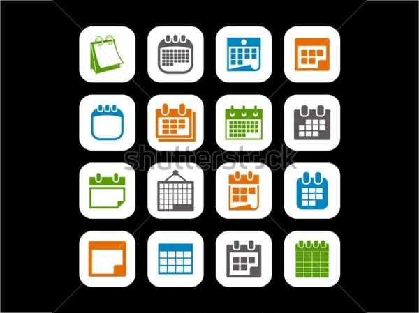 vector calendar icon with black background