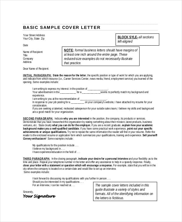 basic cover letter for resume