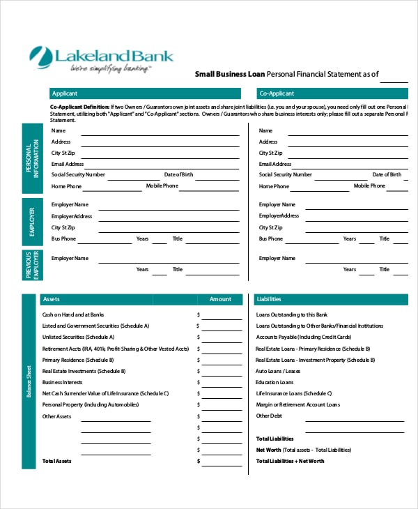 small business income statement template