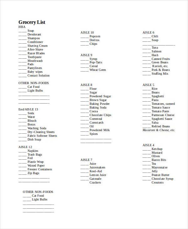 Word List Template - 8+ Free Word Documents Download