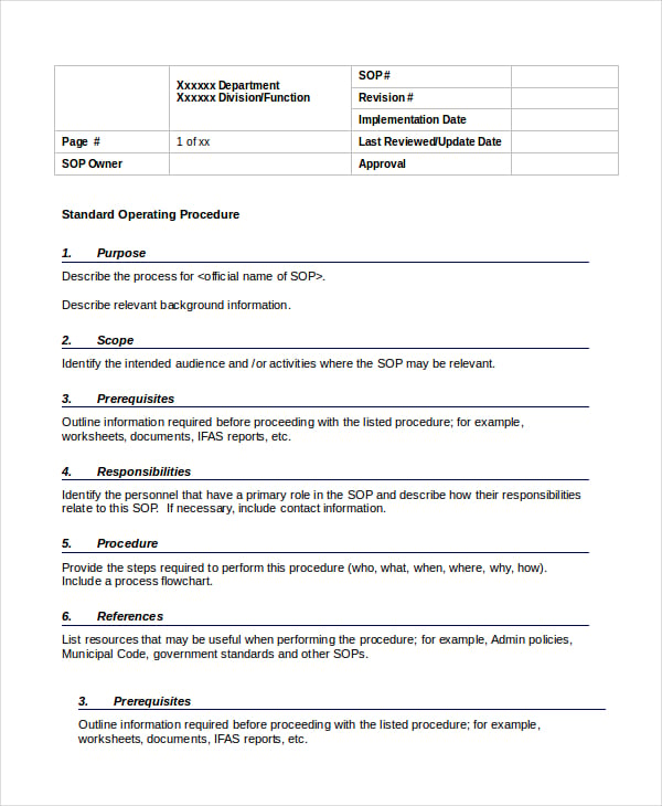 Procedure Template 23+ Free Word Documents Download