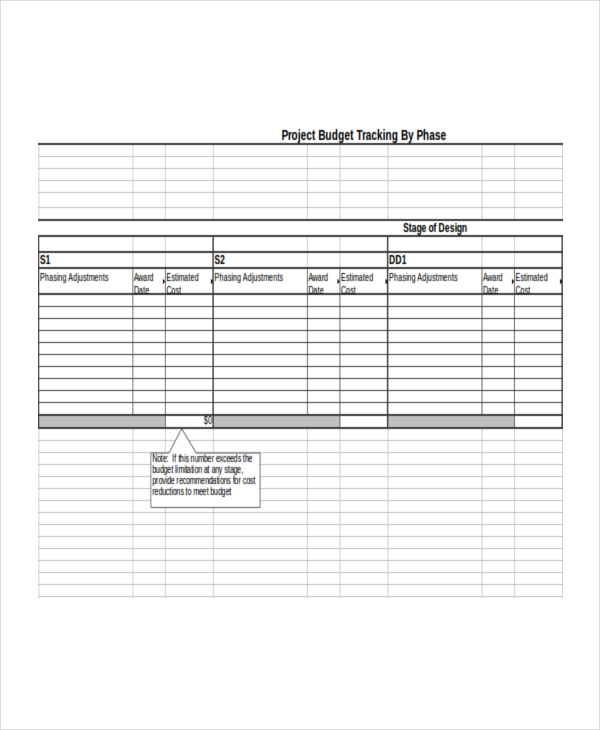 excel project budget tracker template