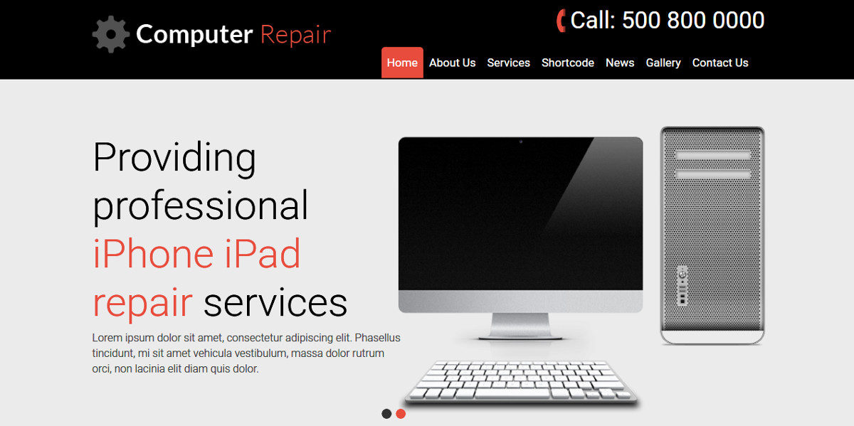 professional computer repair wordpress website theme