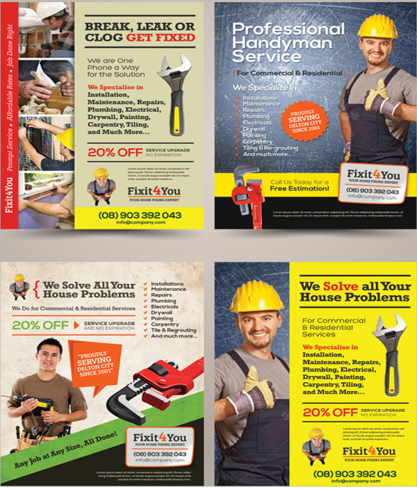 plumbetr and handyman services flyer