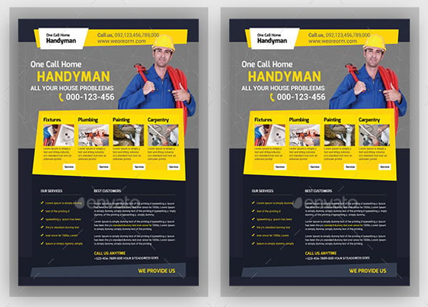 plumber service flyer template design