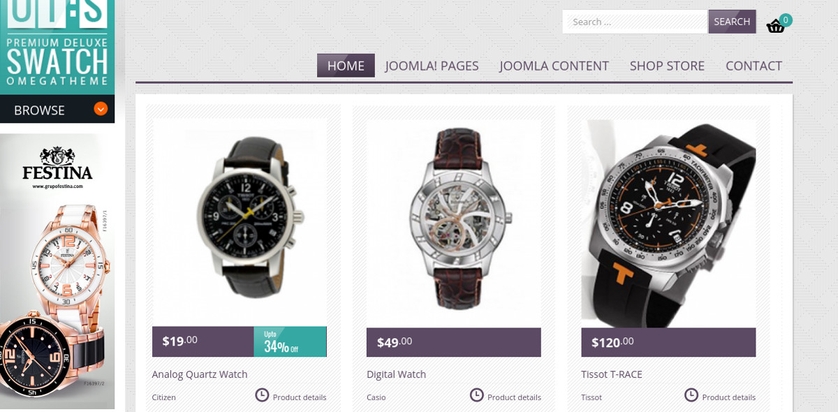 joomla virtuemart template for online watches store