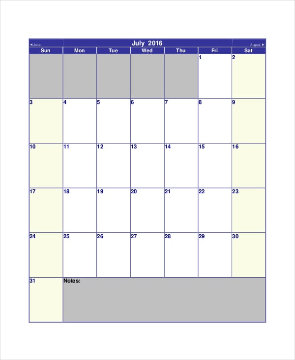 blank yearly calendar