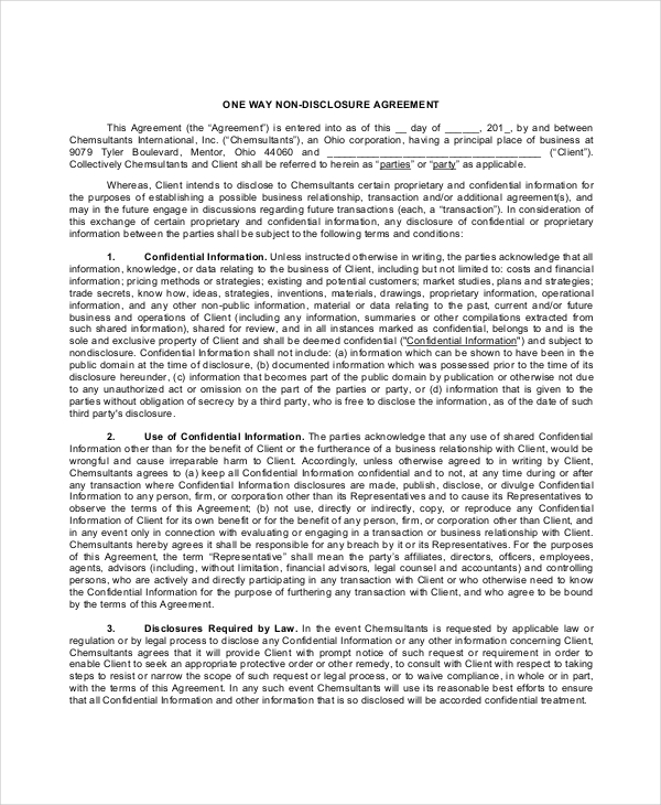23+ Non Disclosure Agreement Templates - DOC, PDF | Free ...