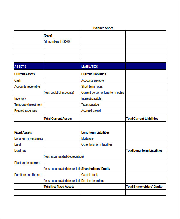 Image 6 for Master Your Business Plan Balance Sheet Template