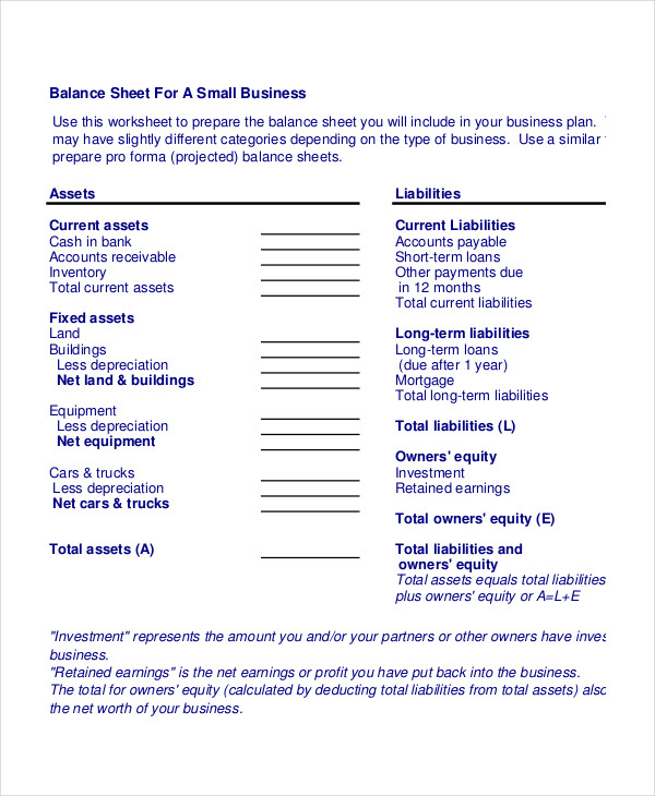 Simple Balance Sheet - 24+  clear Word, Excel, PDF Documents  