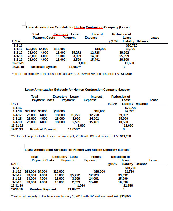 Amortization Schedule Template 8 Free Word Excel Documents Download