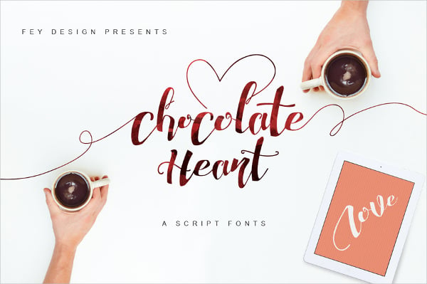 chocolate heart script font