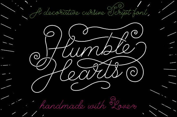 humble hearts script font