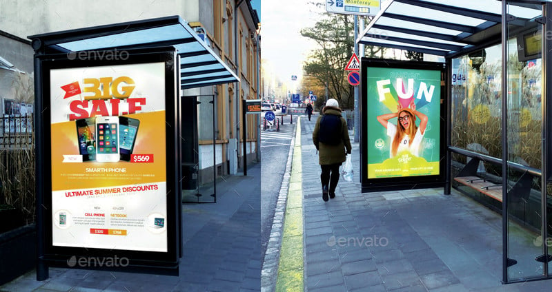 bus stop billboard ad template