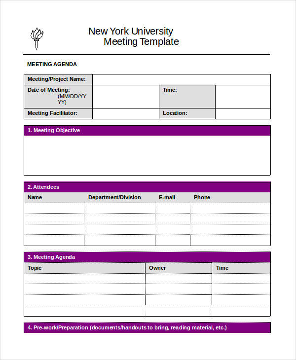 Word Agenda Template 6 Free Word Documents Download