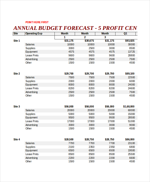 planning budgeting and forecasting with examples