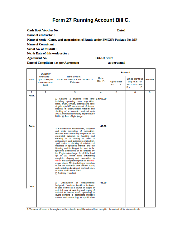 Excel Bill Template - 14+ Free Excel Documents Download ...