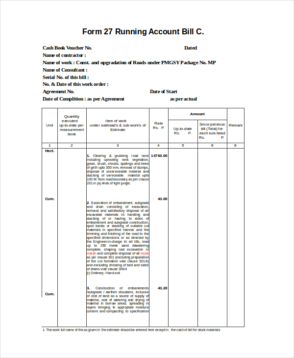 Excel Bill Template - 39+ Free Excel Documents Download