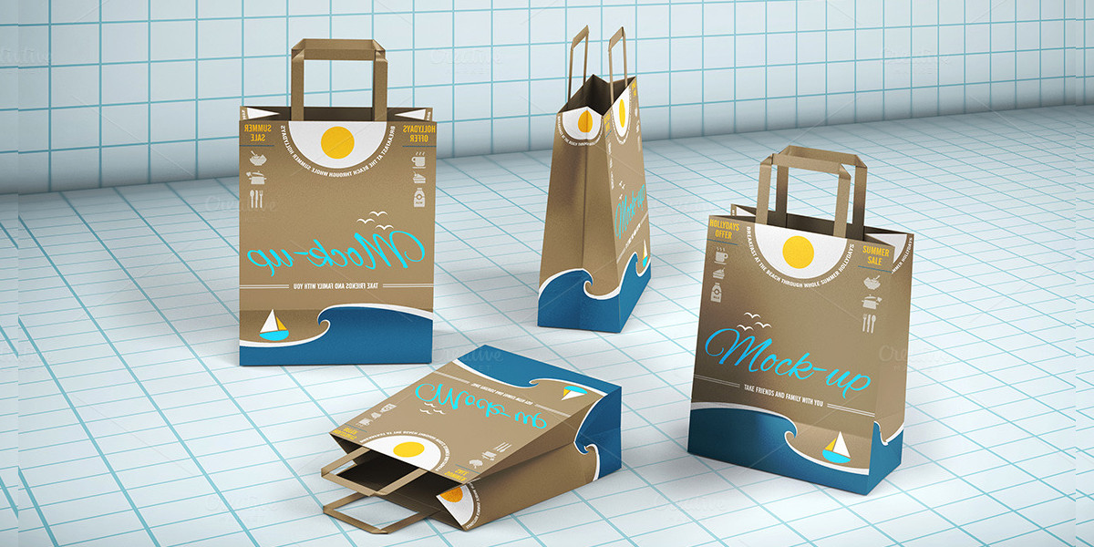 shopping paper bag mockup