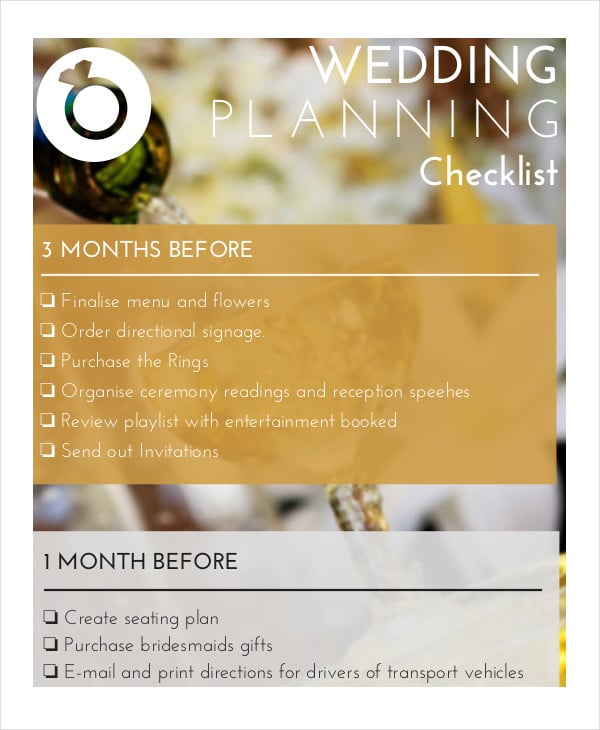 wedding planning checklist template