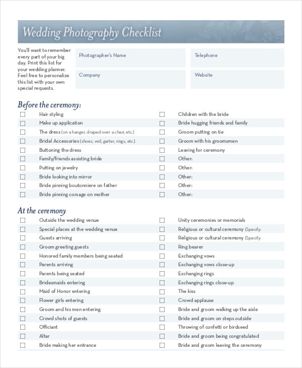 backyard wedding checklist pdf