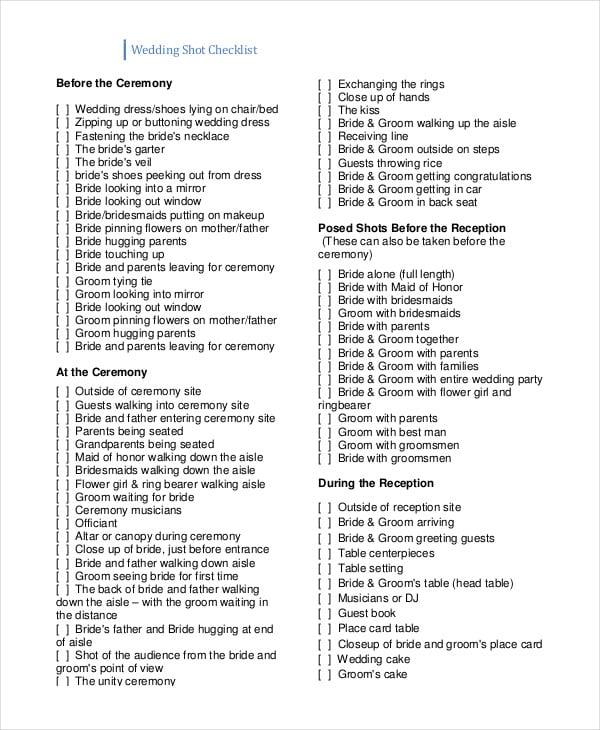 backyard wedding checklist pdf