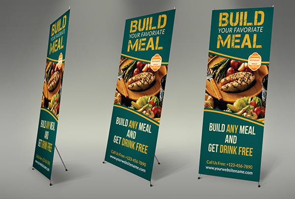 restaurant roll up signage banner template