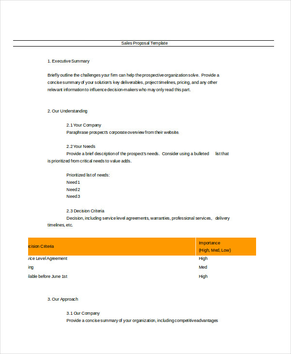 sales proposal template