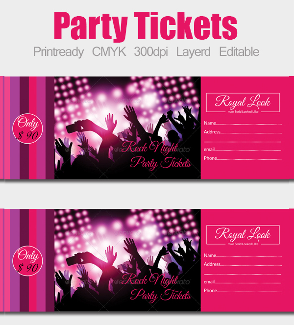 party ticket template