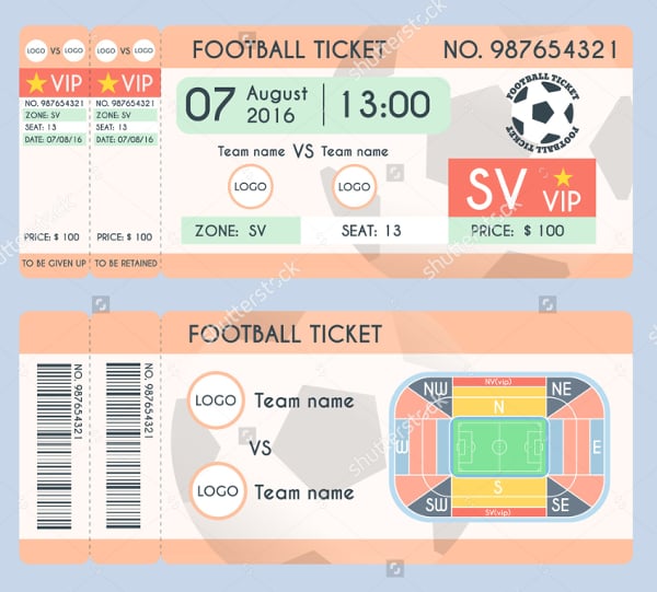 Printable Blank Football Ticket Template Printable Templates