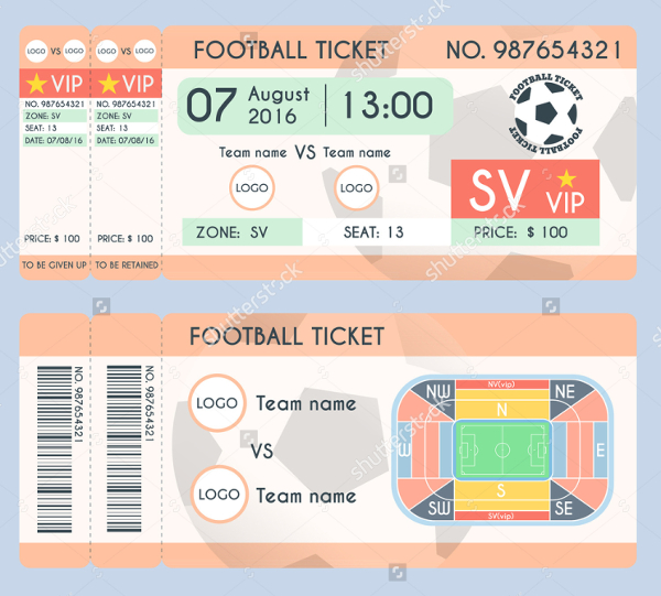 Printable Football Ticket Template Printable World Holiday