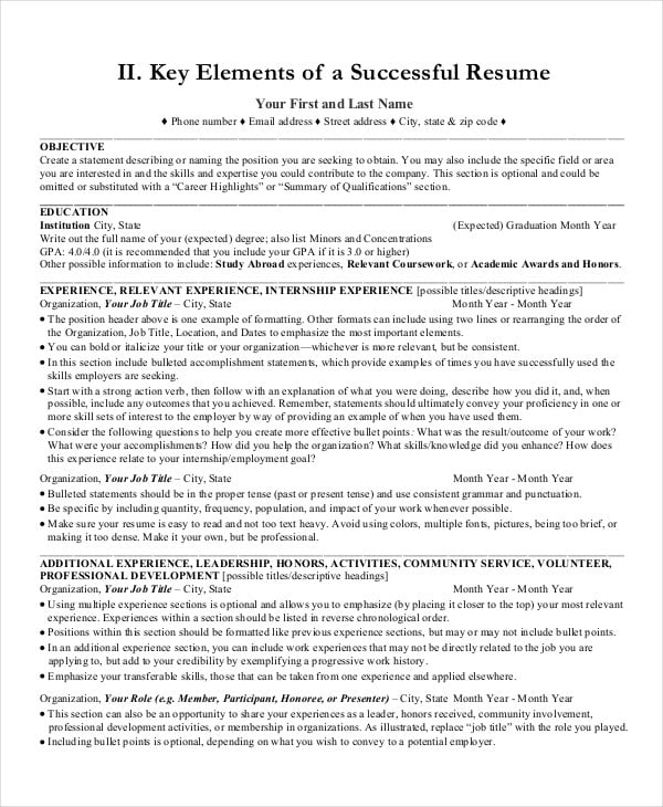 Resume format awards section