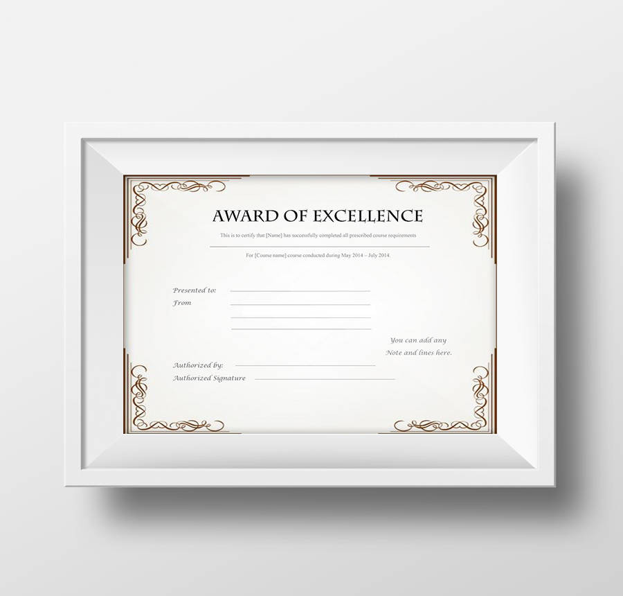 award of excellence template