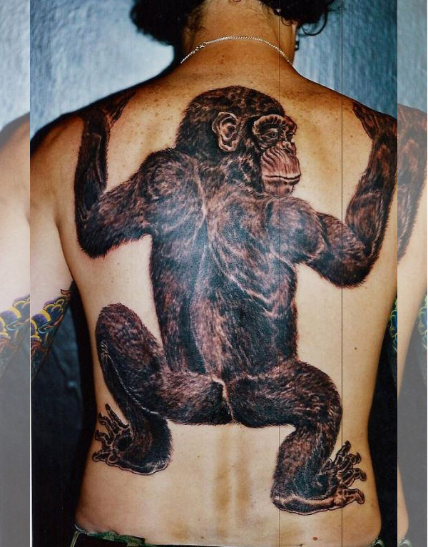 3d chimpangee tattoo