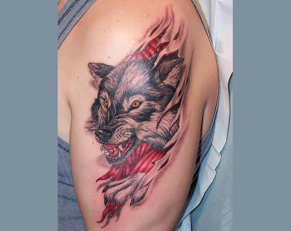 3 dimension fox tattoo