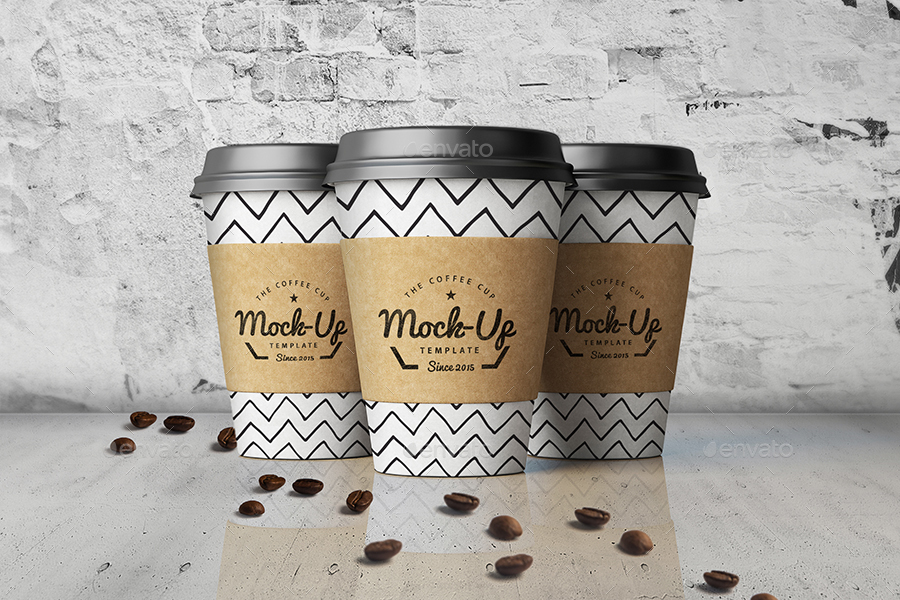 wall background coffe cups