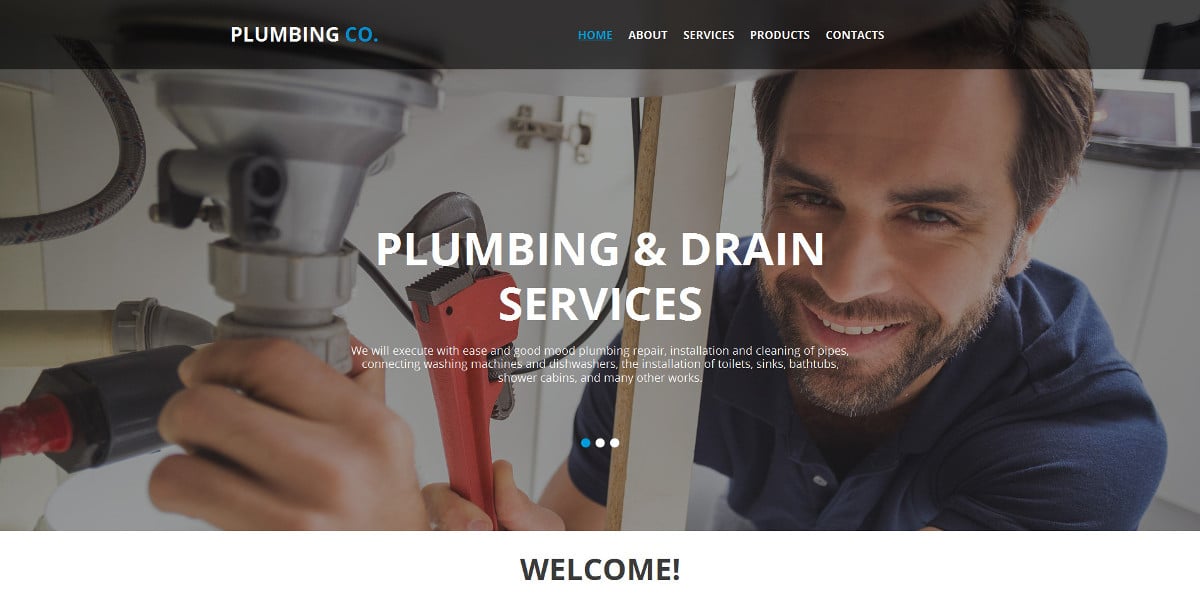 plumbing business moto cms html template
