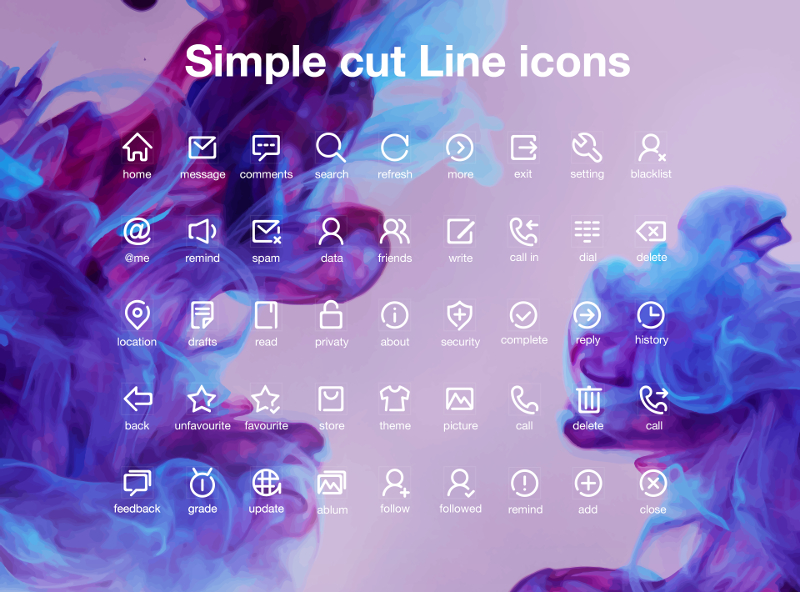 simple cut line icon designs