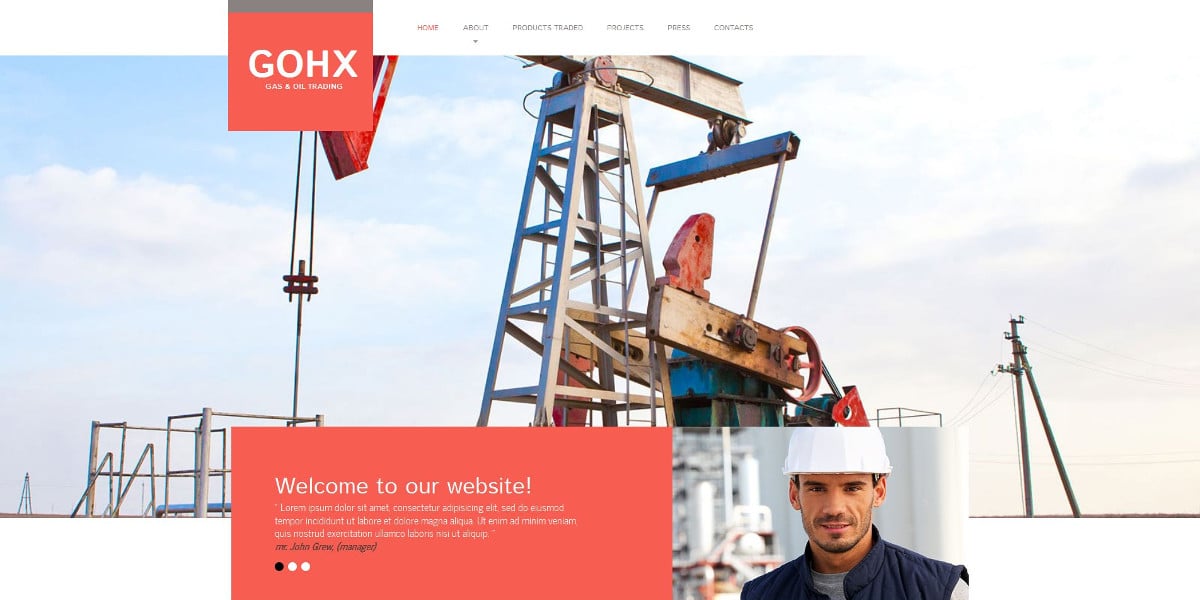gas oil industry business moto cms html template