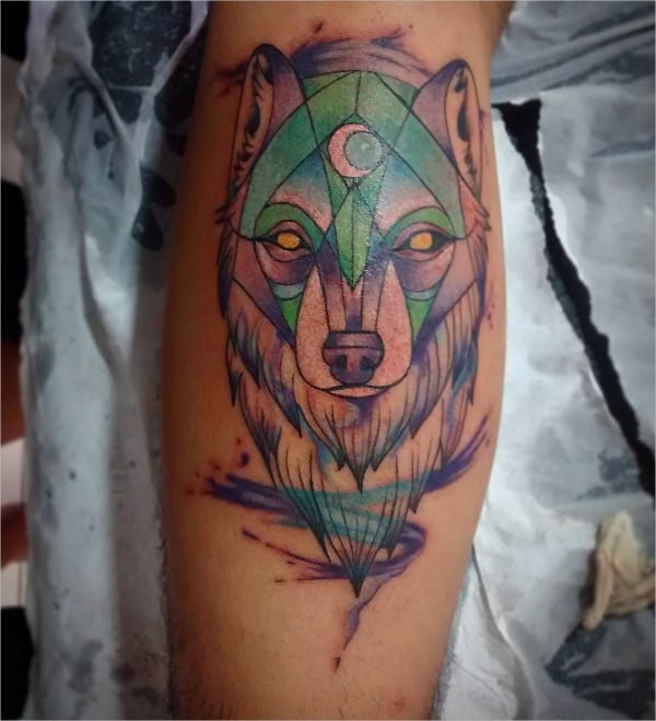 fox watercolor tattoo