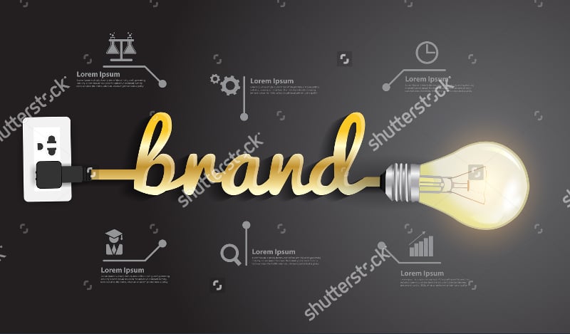 brand concept with creative light bulb